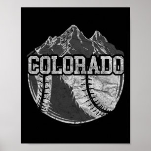 Poster Colorado Baseball Fan Tee Vintage Rocky Mounts