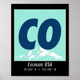Poster Colorado Hiking And Skiing Co Montanha Vintage Spo