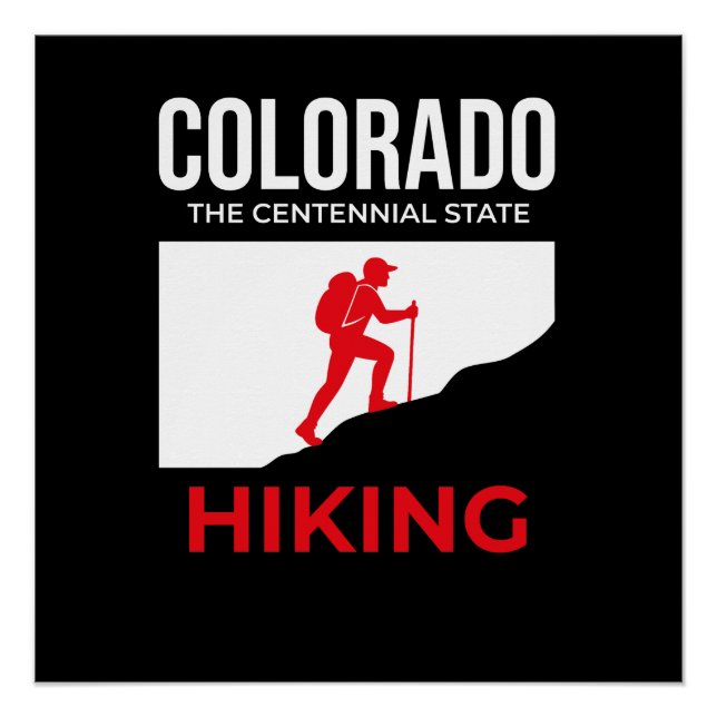 Póster Colorado Hiking – The Centennial State USA (Frente)