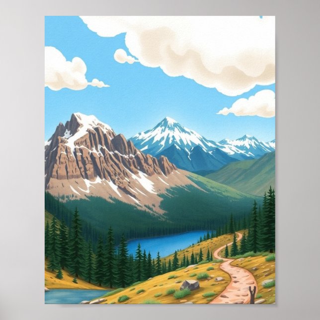 Poster Colorado Mountain Landscape Wall Art (Frente)