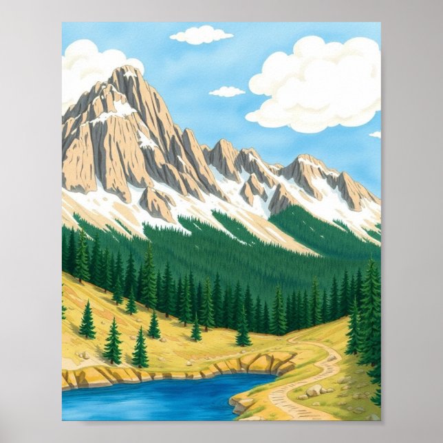Poster Colorado Mountain Landscape Wall Art (Frente)