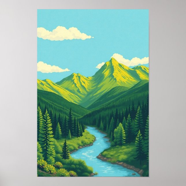 Poster Colorado Mountain Landscape wall art (Frente)