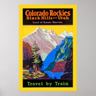 Poster Colorado Rockies - Black Hills e Utah 1920s