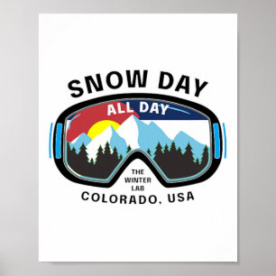 Poster Colorado Snowboard Snow Rocky Skiing Mountain D