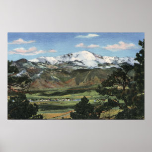 Póster Colorado Springs, CO - pico dos piques