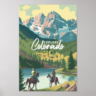 Poster Colorado USA America Vintage Familiar Viagem Place