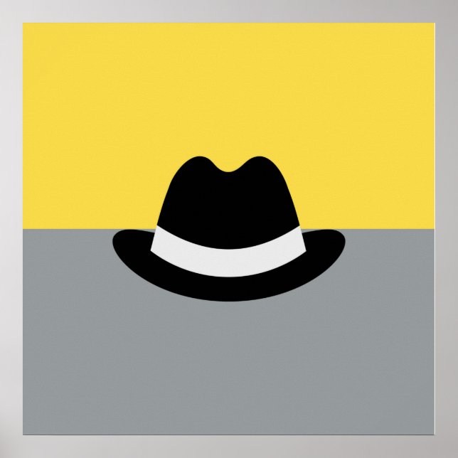 Poster Colorblock de Fedora Moderno (Frente)