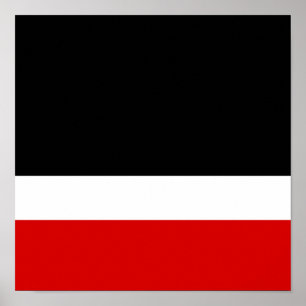 Poster Colorblock preto branco vermelho