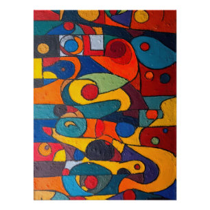 Póster Colorcubo 1 Poster de Cubismo Colorido