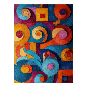 Póster Colorcubo 4 Poster de Cubismo Colorido
