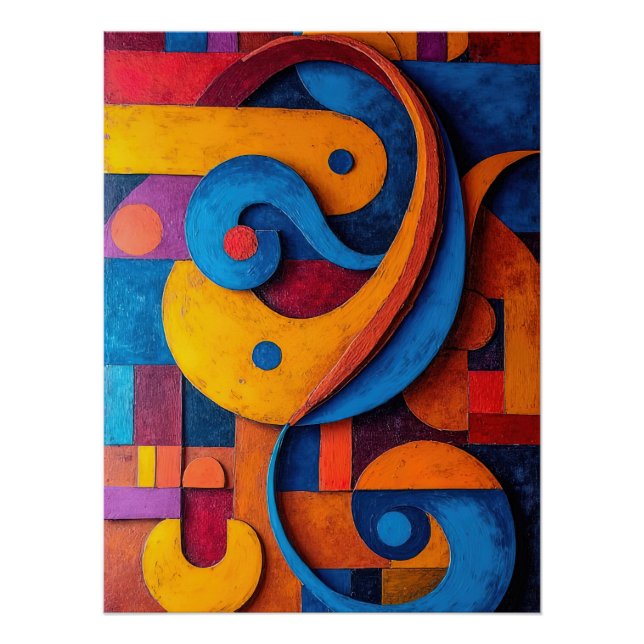 Póster Colorcubo 5 Poster de Cubismo Colorido (Frente)