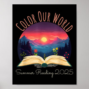 Poster Colore nosso Livro de Aventura do Verão Mundial Le
