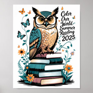 Poster Colore o nosso Programa Mundial de Leitura do Verã