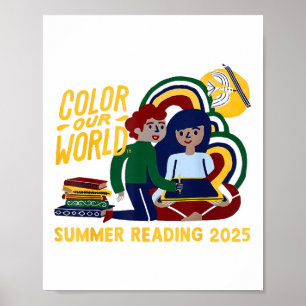 Poster Colore o nosso Programa Mundial de Leitura do Verã