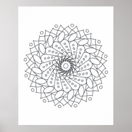 Poster Colore Sua Própria Arte Da Parede Mandala