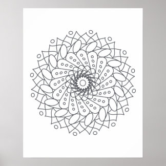 Poster Colore Sua Própria Arte Da Parede Mandala