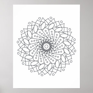 Poster Colore Sua Própria Arte De Parede Mandala