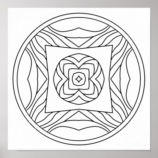 Poster Colore sua própria mandala (Frente)