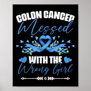 Poster Colorectal de Sobrevivência de Cancer de Fita Azul