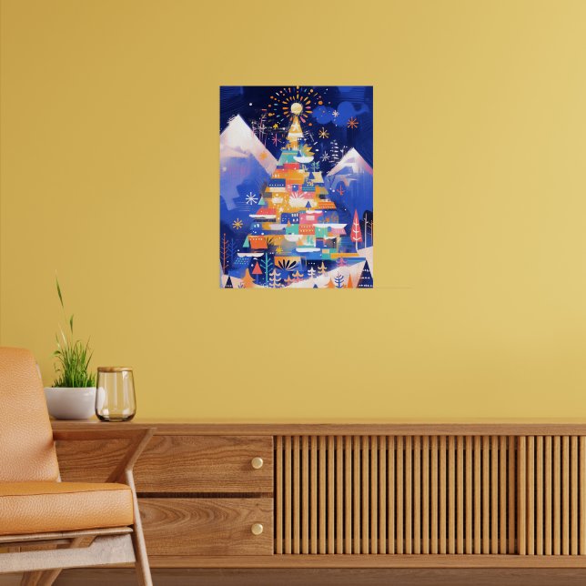Poster Colorful Abstract Christmas Tree (Sala de Estar 2)