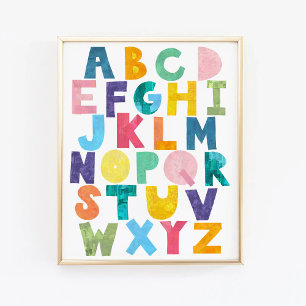 Poster Colorful Alphabet Art Print