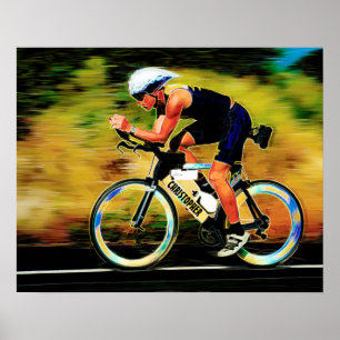 Póster Colorful Bicycle Rider With Your Personal Name