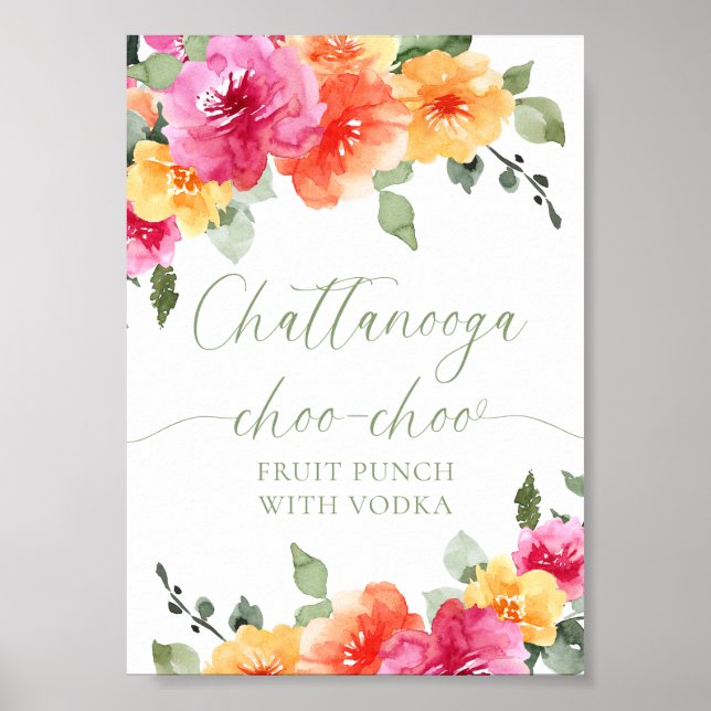 Poster Colorful bright floral fruit punch (Frente)