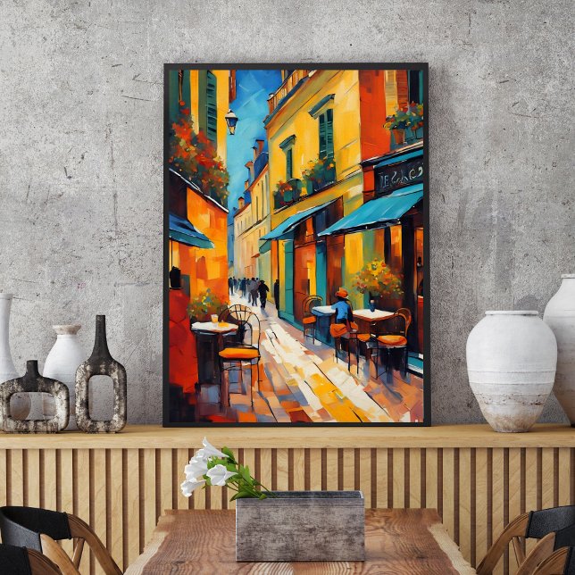 Poster Colorful Cafes and Cobblestone (Criador carregado)