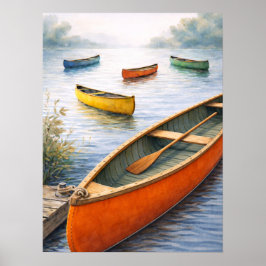 Poster Colorful Canoes