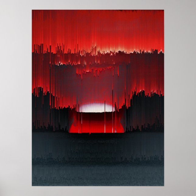 Poster Colorful Digital Sunset Glitch (Frente)