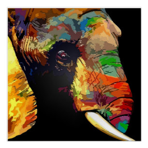 Póster Colorful elephant paint