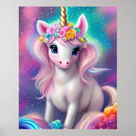 Poster Colorful Fantasy Kawaii Unicorn