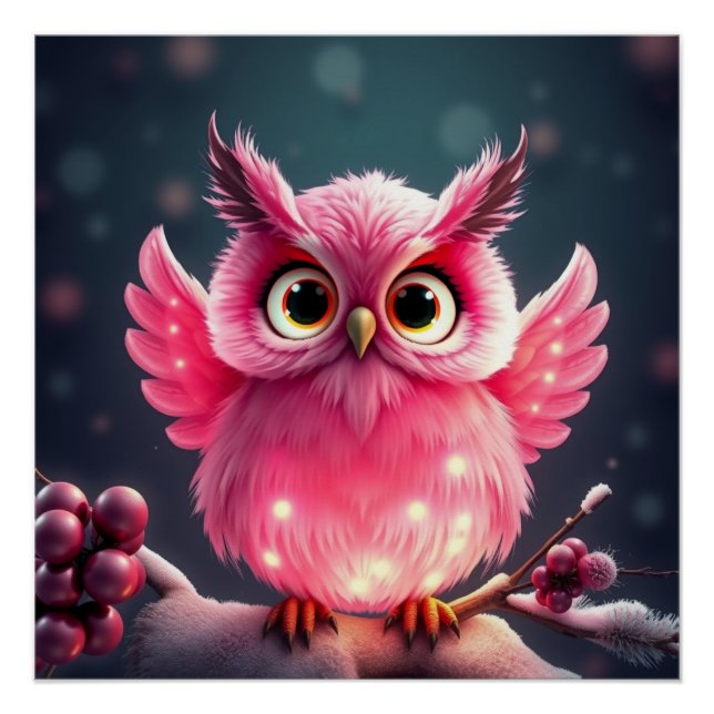 Póster Colorful Fantasy Owl (Frente)