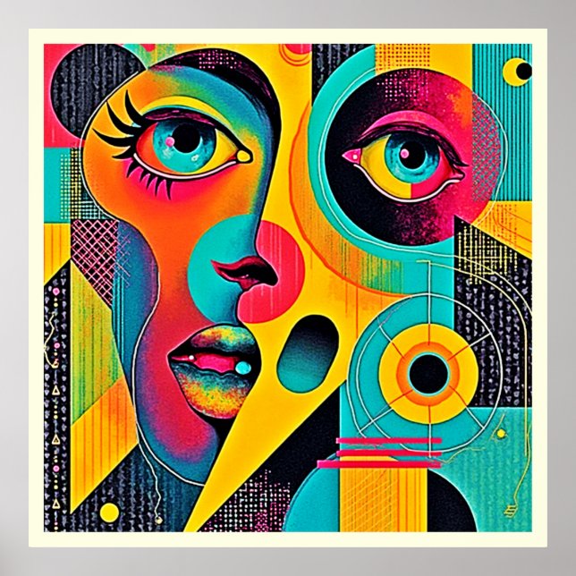 Poster Colorful Feelings: Abstract Face (Frente)