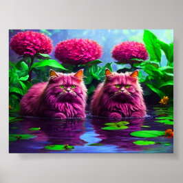 Poster Colorful Feline Wall Art for Cat Lovers