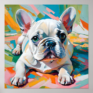 Poster Colorful French Bulldog Painting – Abstract Pop Ar