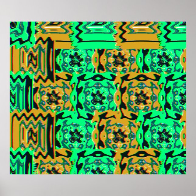 Poster Colorful Geometric Glitch Pattern  (Frente)