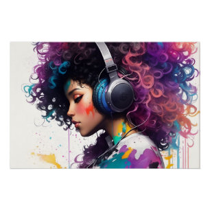 Póster Colorful girl wall art