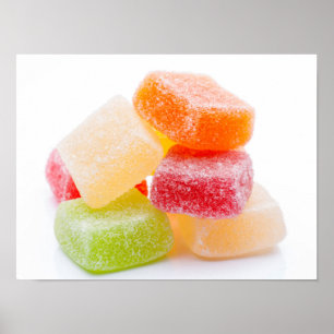 Póster Colorful Gummy Square Sweets