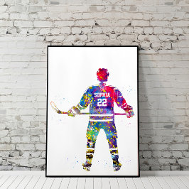 Poster Colorful Hockey Player