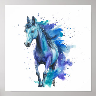 Poster Colorful Horse Watercolor Art – Spirit Animal Art