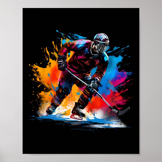 Poster Colorful Ice Hockey  (Frente)
