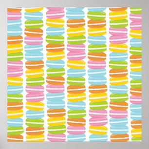 Poster Colorful Macarons Stack Pattern