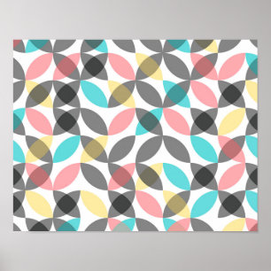 Poster Colorful, modern, cheerful circular geometric