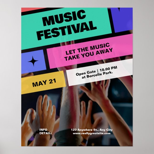 Poster Colorful Modern Music Festival, Partido Musical (Frente)