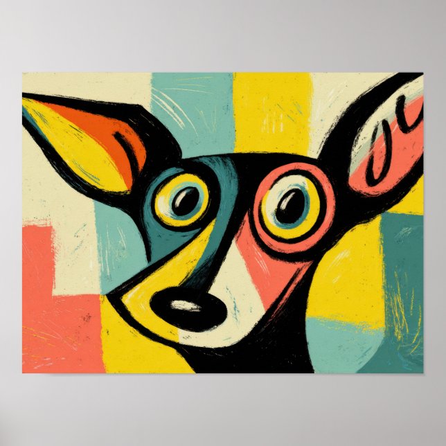 Poster Colorful Pop Art Dog Portrait (Frente)