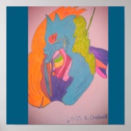 Poster Colorful Sci-fi Fantasy Female Creature