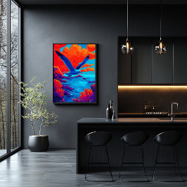 Poster Colorful Seagull Flight Over Vibrant Coast