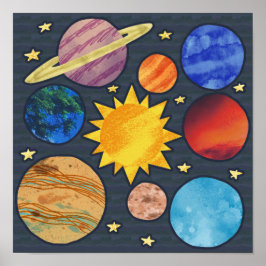 Poster Colorful Solar System