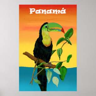 Poster Colorful Sunrise Island Toucan From Panama